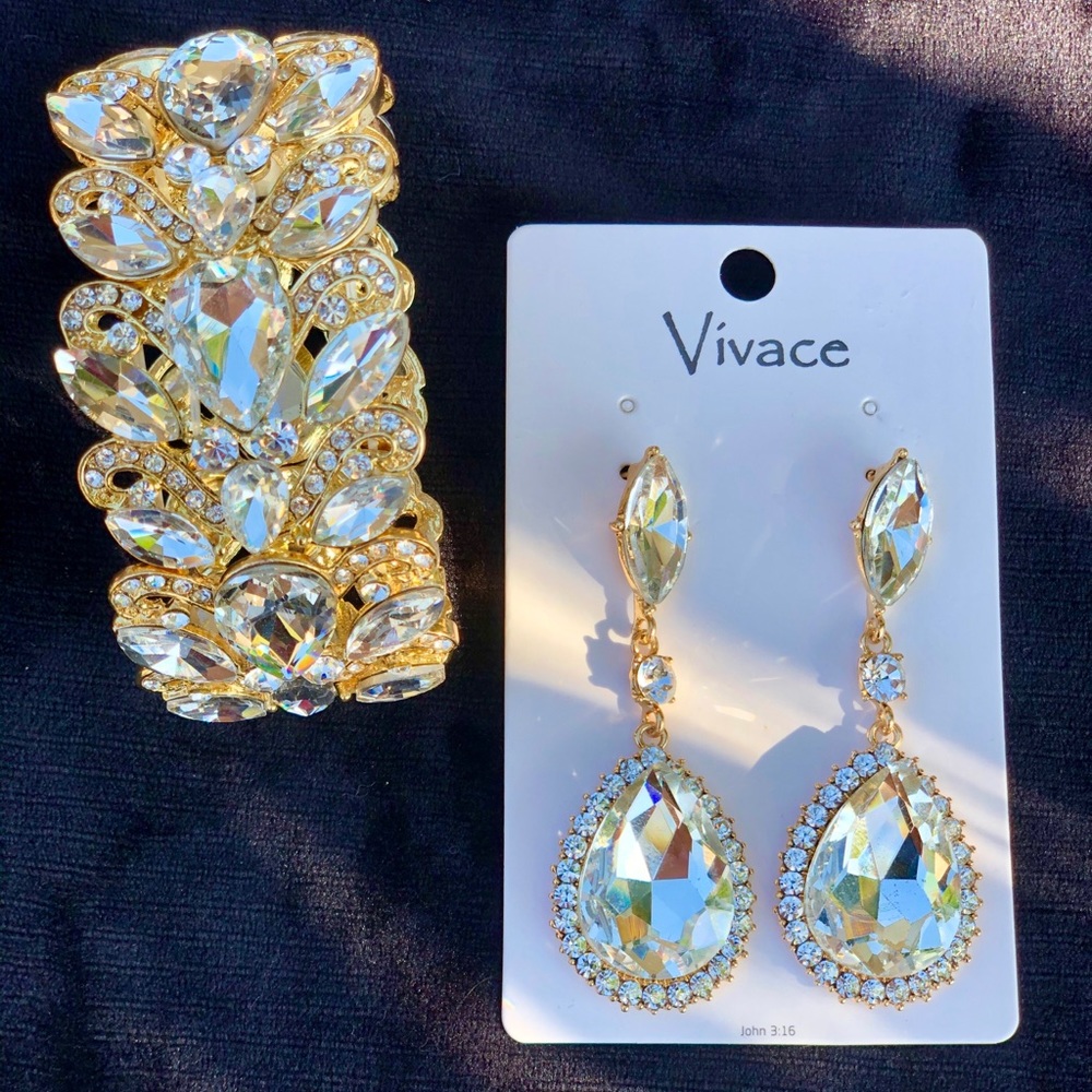 Matching bracelet and earring set.